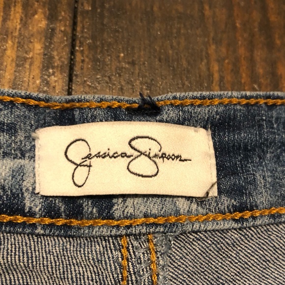 Jessica Simpson Women’s Size 26 Jean Shorts Palm Trees Stretch Raw Hem Beach - Picture 3 of 12